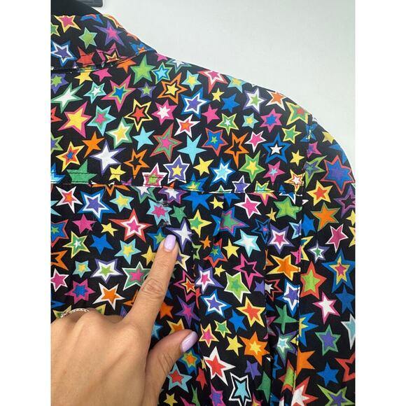R13 Black Rainbow Stars Tony Shirt - Picture 7 of 8